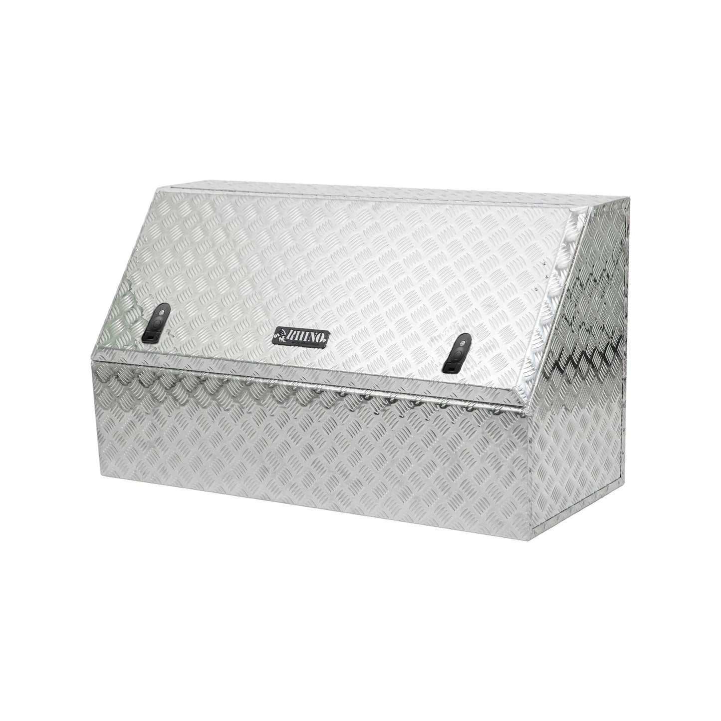 Rhino Aluminium Checkerplate Toolbox 1150x492x645mm with Gas Struts & Compression Locks