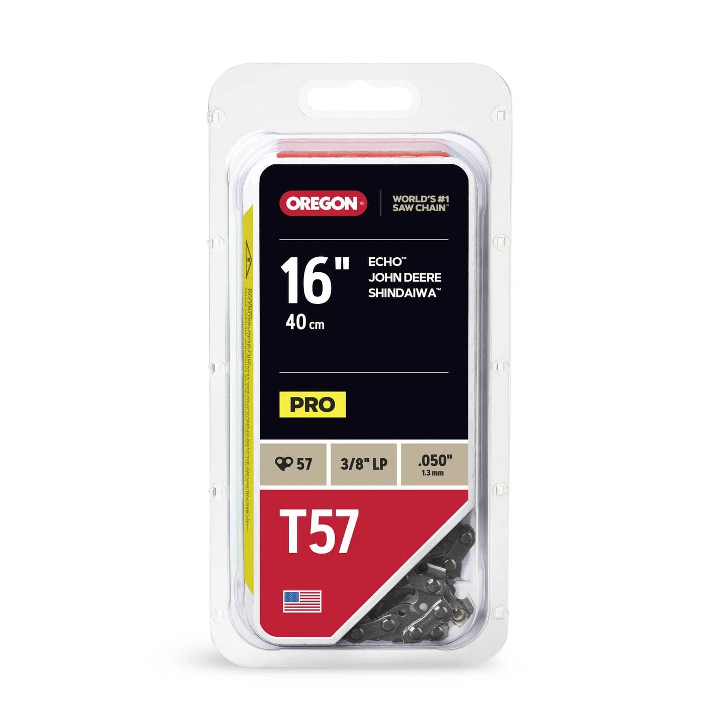 Oregon T57 16" Pro Chainsaw Chain, 3/8" LP, .050" Gauge, 57DL, Lubri-Tec System