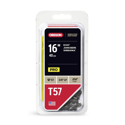 Oregon T57 16" Pro Chainsaw Chain, 3/8" LP, .050" Gauge, 57DL, Lubri-Tec System