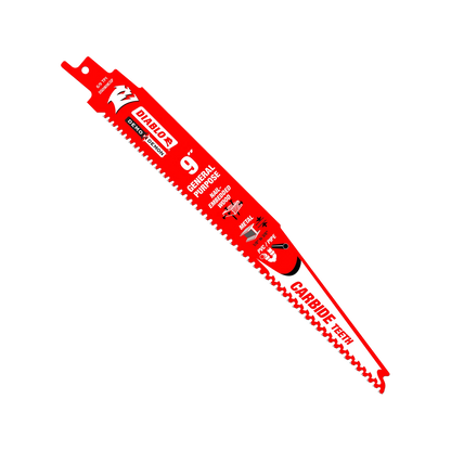 Diablo 9" Carbide Reciprocating Saw Blade - Long Life, Fast Cuts, Wood & Metal