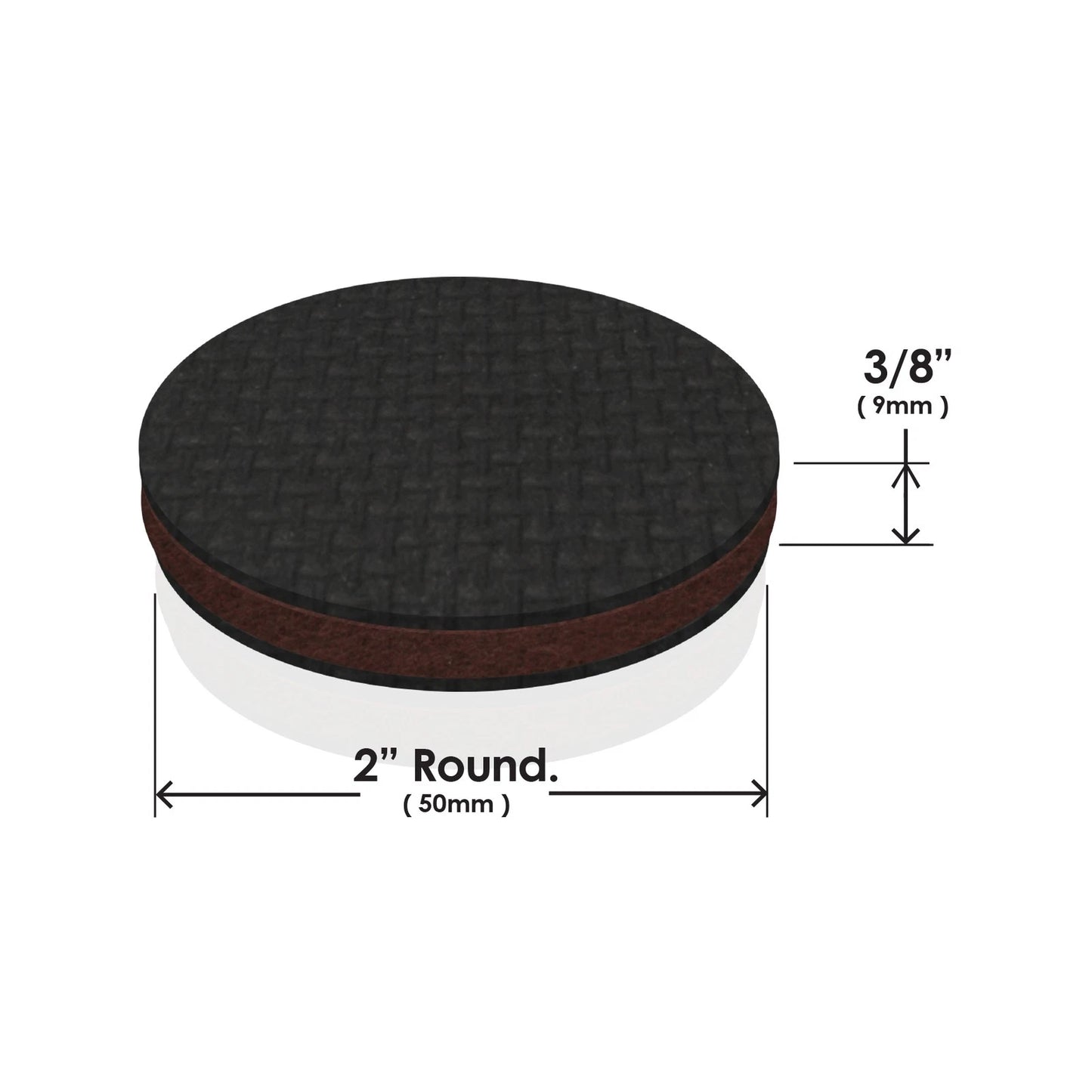 Slipstick 50mm Round Gripper Floor Protection Pads, Non-Slip, Durable, 8 Pack