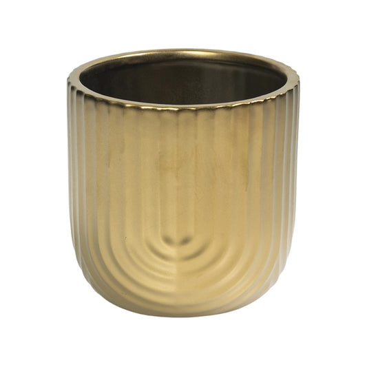 EDEN 12cm Gold Rainbow Indoor Ceramic Planter - Waterproof, Stylish Design, 120mm
