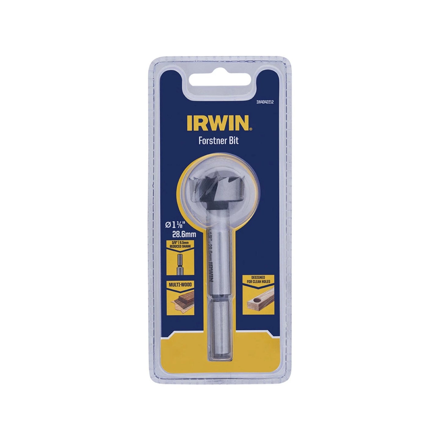 IRWIN Forstner Bit 1-1/8" 29mm - Precision Woodworking Drill Bit for Clean, Flat-Bottomed Holes