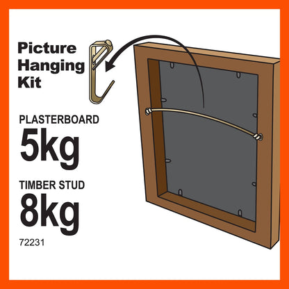 Everhang Brass Plated Picture Hanging Kit - Durable Steel/Copper, Easy Install, Versatile Use