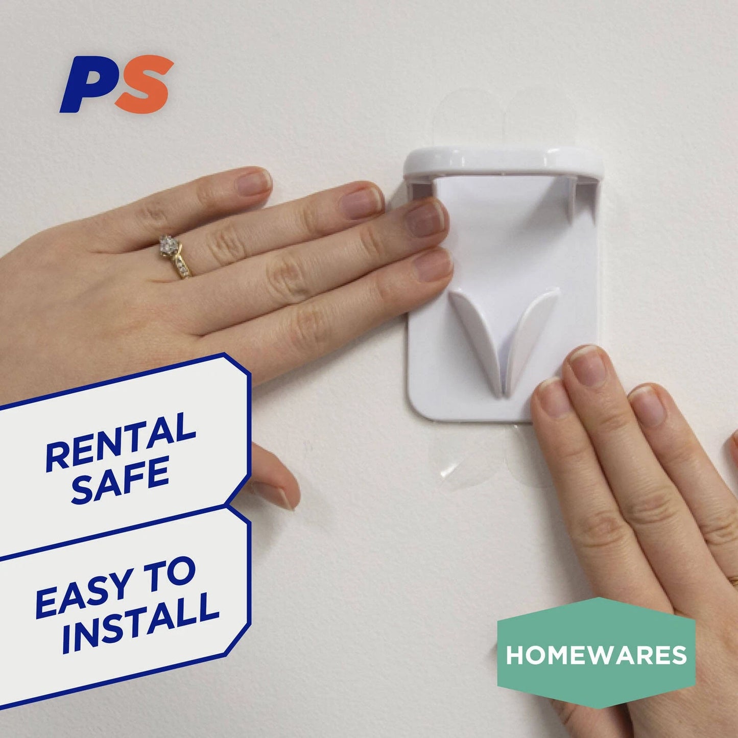 Permastik Spray & Wipe Hooks 2 Pack, Self-Adhesive, Holds 2kg, No Drilling Required