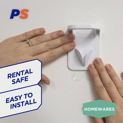Permastik Spray & Wipe Hooks 2 Pack, Self-Adhesive, Holds 2kg, No Drilling Required