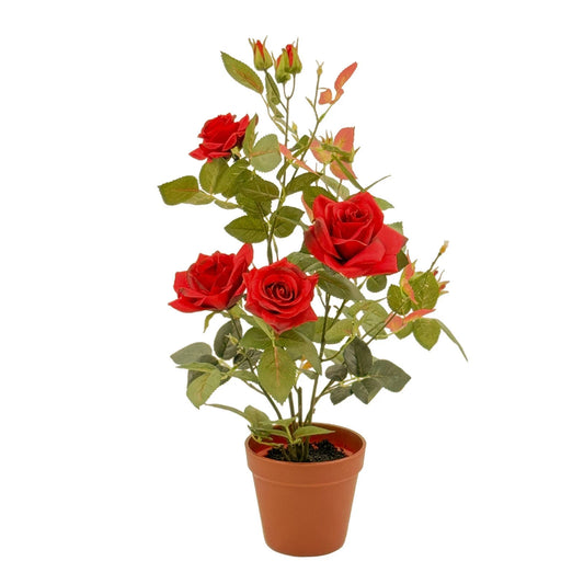 UN-REAL 54cm Red Rose Artificial Plant - Lifelike, Maintenance-Free Decor