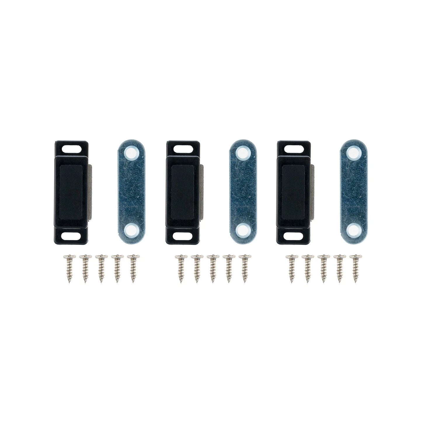 Taskmaster 46mm Black Magnetic Door Catch 3 Pack - Easy Install, Versatile Use