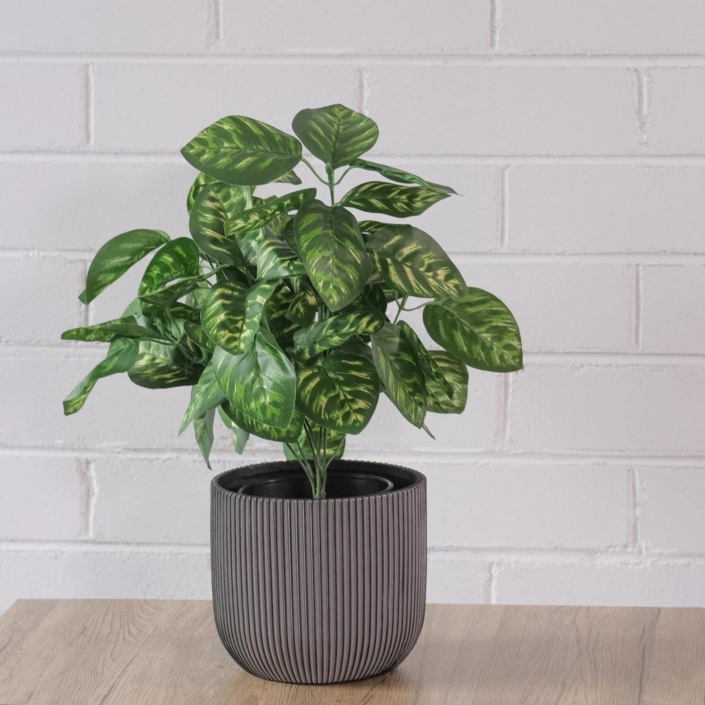 UN-REAL 45cm Artificial Peacock Leaves Plant, Realistic, Maintenance-Free, Indoor Use