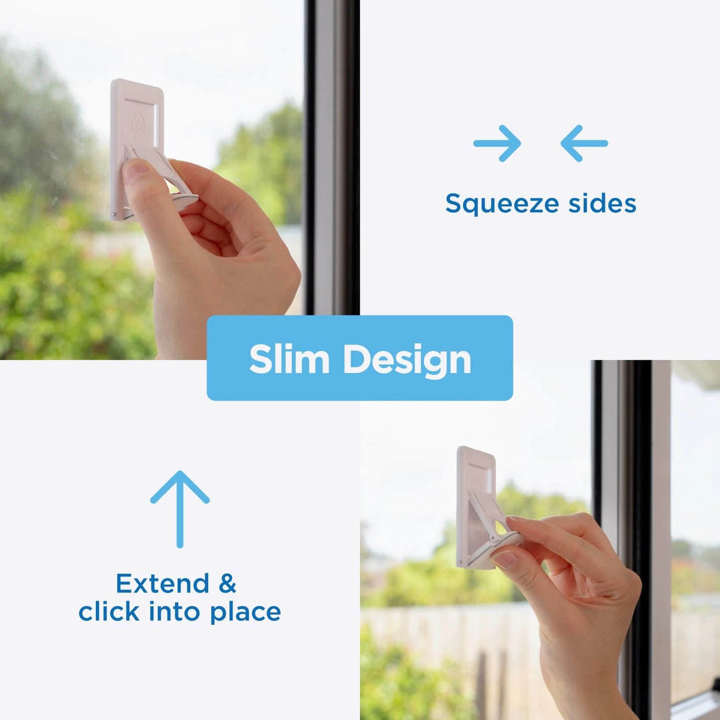 Perma Child Safety Sliding Door & Window Lock 2 Pack - Easy Install, Dual Movement Activation