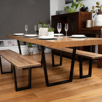 RapidHome Black Steel Bench Seat Legs 30x45x6cm, Durable, Modern Finish