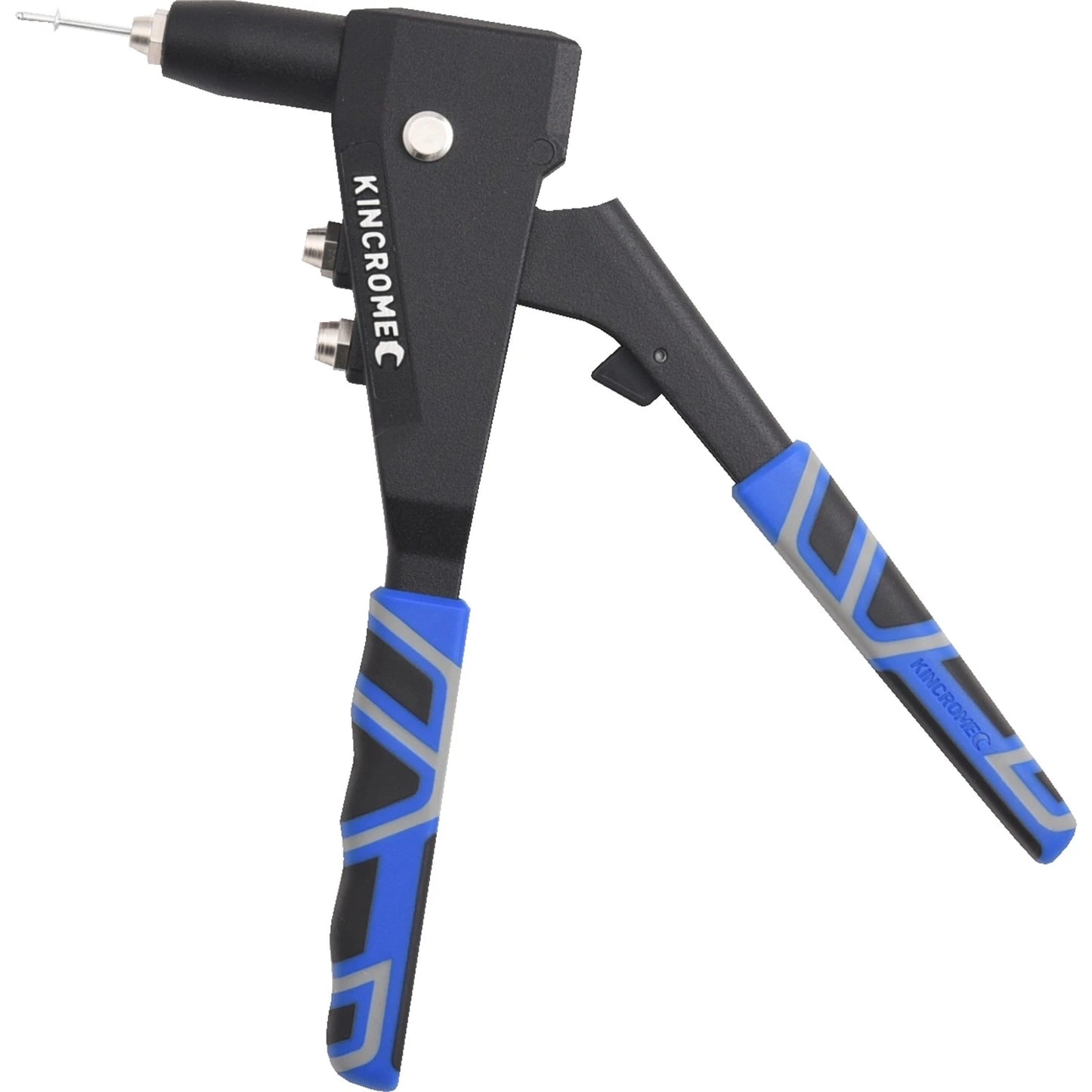 Kincrome 207mm Compact Hand Riveter, Long Nose, Interchangeable Nozzles, Ergonomic Grip