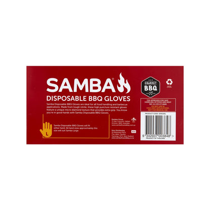 Samba Large Nitrile BBQ Gloves 50 Pack - FDA Approved, Micro Diamond Texture, Puncture Resistant