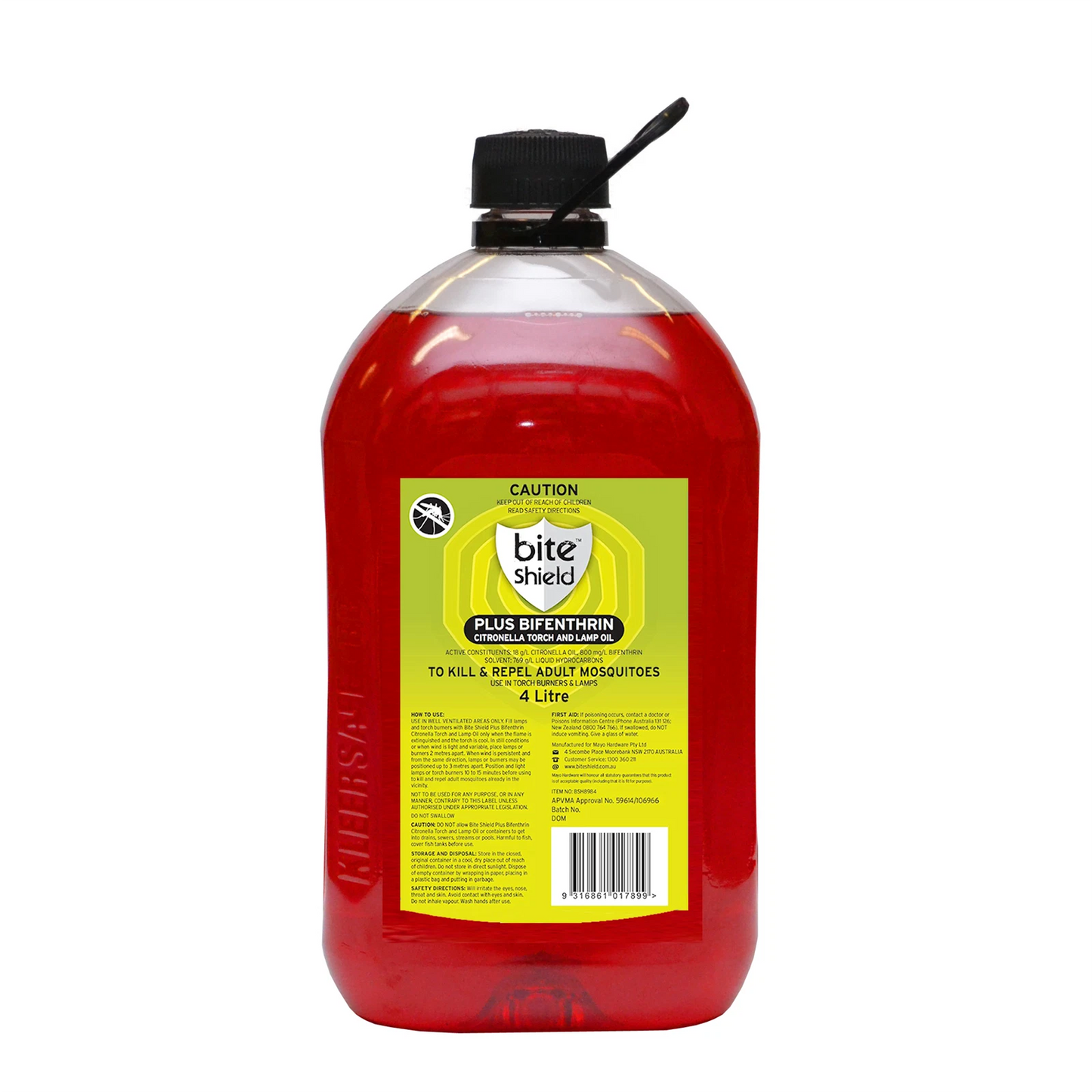 Bite Shield Citronella Oil 4L with Bifenthrin for Outdoor Mosquito Control