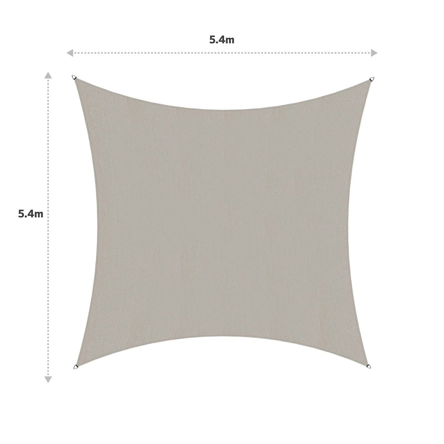 Coolaroo 5.4x5.4m Square Shell Shade Sail Kit - UV Protection, Heavy-Duty, 15-Year Warranty