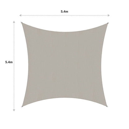 Coolaroo 5.4x5.4m Square Shell Shade Sail Kit - UV Protection, Heavy-Duty, 15-Year Warranty