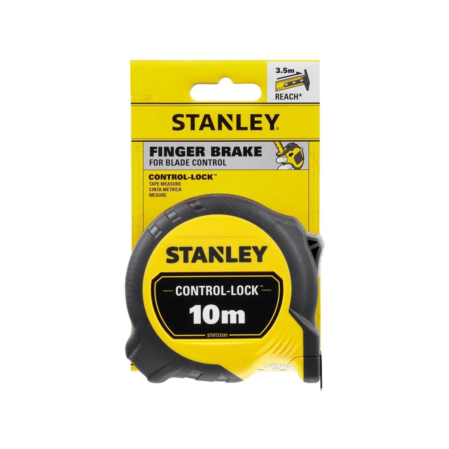Stanley 10m Control Lock Tape Measure, Ergonomic, Double-Sided, Magnetic, BladeArmor® Coating