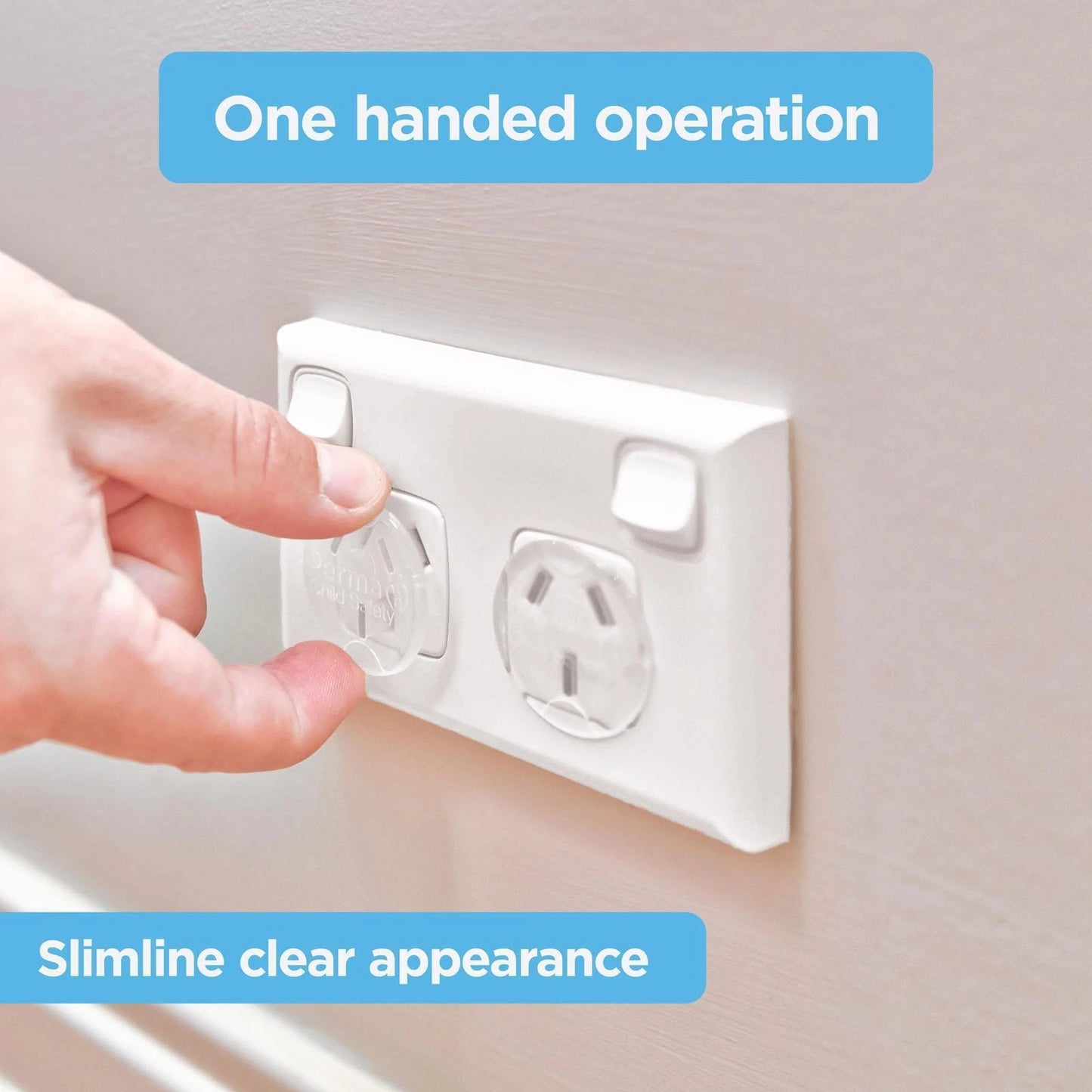 Perma Child Safety Outlet Covers 48 Pack, Clear Plastic, Childproofing Electrical Outlets