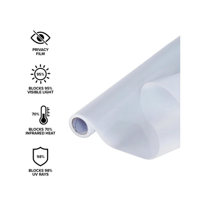 Pillar UV-Defence Static Window Film 0.9 x 2m - Privacy, Heat & UV Protection, Easy Install