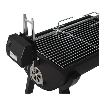 Jumbuck Novo Small Charcoal Spit Roaster, Battery-Operated, Portable, Adjustable Height