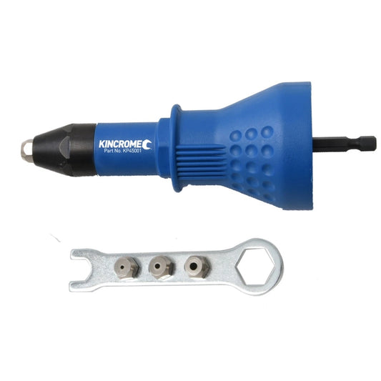 Kincrome EZI-RIV Riveter Drill Attachment, Universal, 4 Nozzles, 1000RPM, Long Nose Design