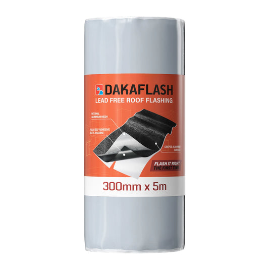 Dakaflash Black Lead-Free Flashing 300mm x 5m, Self-Adhesive, Paintable, BAL-19 Approved