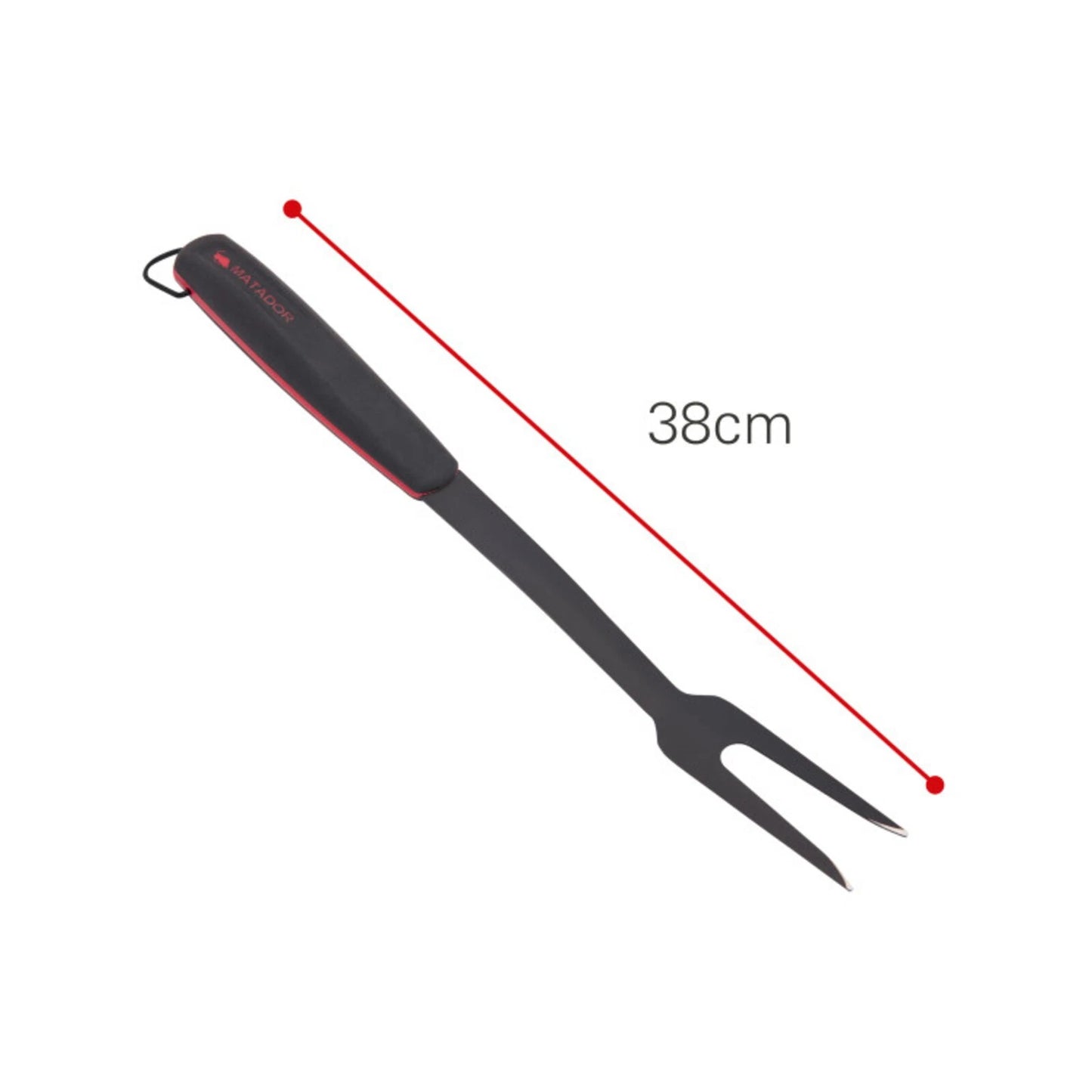 Matador Black Non-Stick BBQ Fork with Tapered Prongs and Contoured Heat-Resistant Handle