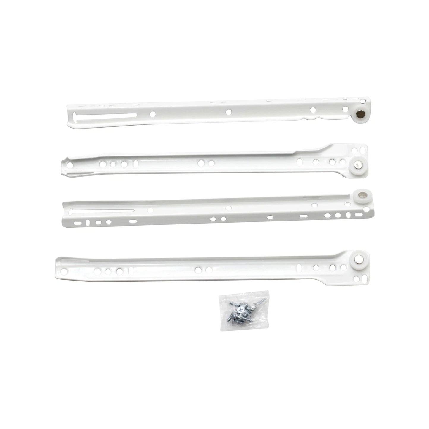 Syneco White 300mm Steel Drawer Slides Pair, Powder-Coated, Easy Install