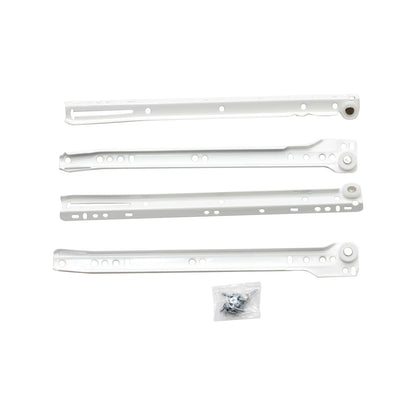Syneco White 300mm Steel Drawer Slides Pair, Powder-Coated, Easy Install