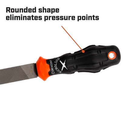 Crescent Nicholson 200mm Flat Bastard File, Double-Sided, Comfortable Grip, Metalwork Tool