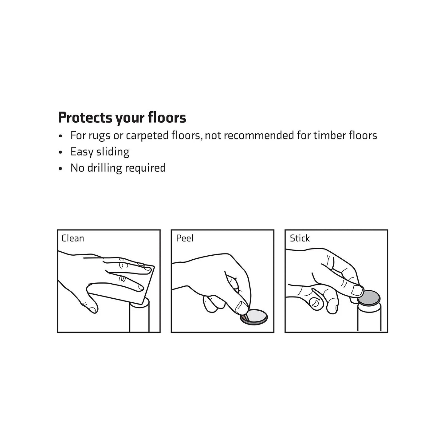 Surface Gard 25mm Round Self-Adhesive Sliders, 8 Pack - Easy Install, Durable, Floor Protection