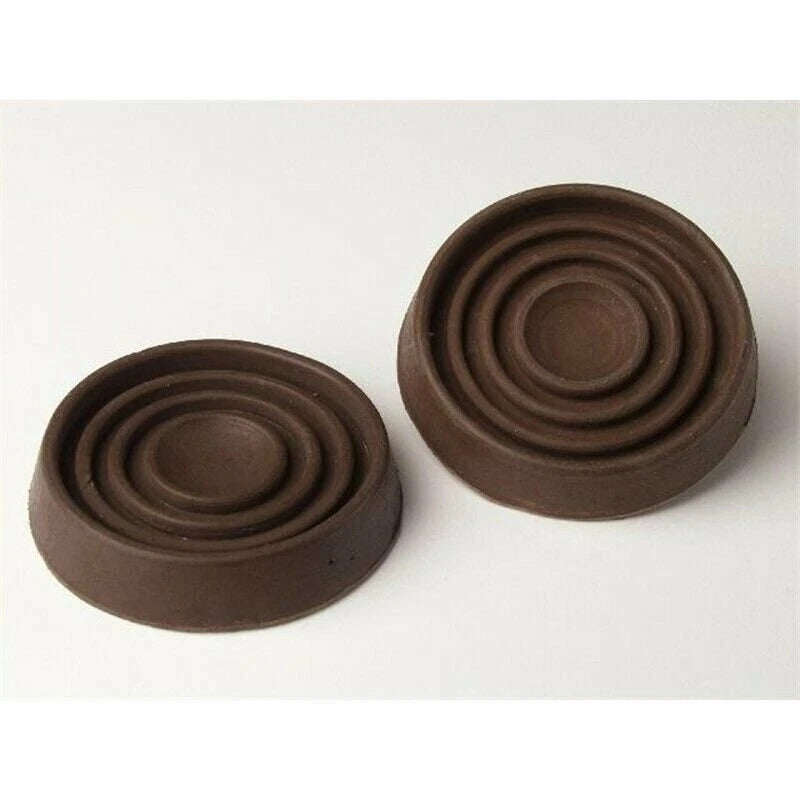 TIC 44mm Brown Rubber Castor Cups 4 Pack - Floor Protection & Enhanced Grip