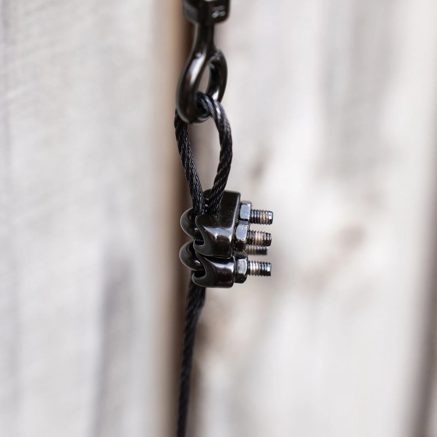 Taskmaster 3mm Black 316 Stainless Steel Wire Rope Grips - 12 Pack, Marine Grade, Swageless