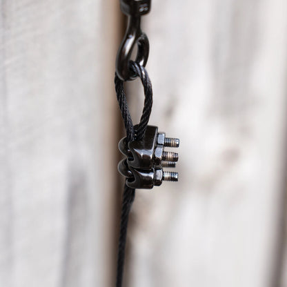 Taskmaster 3mm Black 316 Stainless Steel Wire Rope Grips - 12 Pack, Marine Grade, Swageless