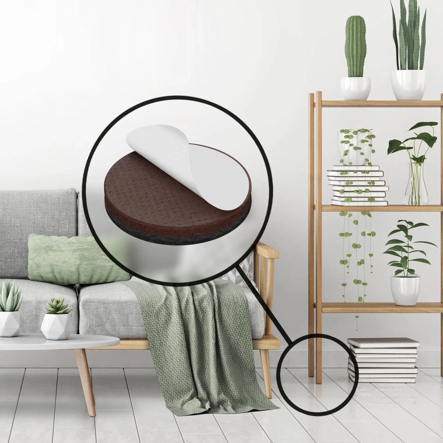 Slipstick 25mm Round Gripper Floor Protection Pads, Non-Slip, Puncture-Proof, 5-Year Warranty