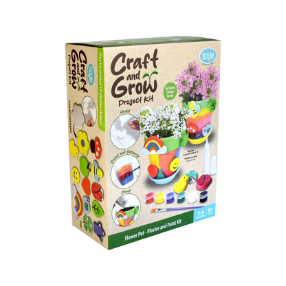 Boyle Craft And Grow Plaster & Paint Flower Pot Kit - 2 Pots, Seeds, Paints, Moulds