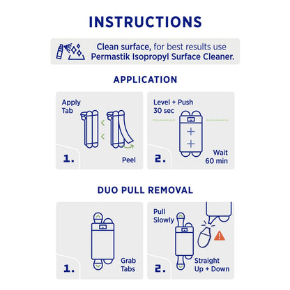 Permastik Extra Large Canvas Hangers 2 Pack, Self-Adhesive, Holds 3.5kg, No Drilling Required