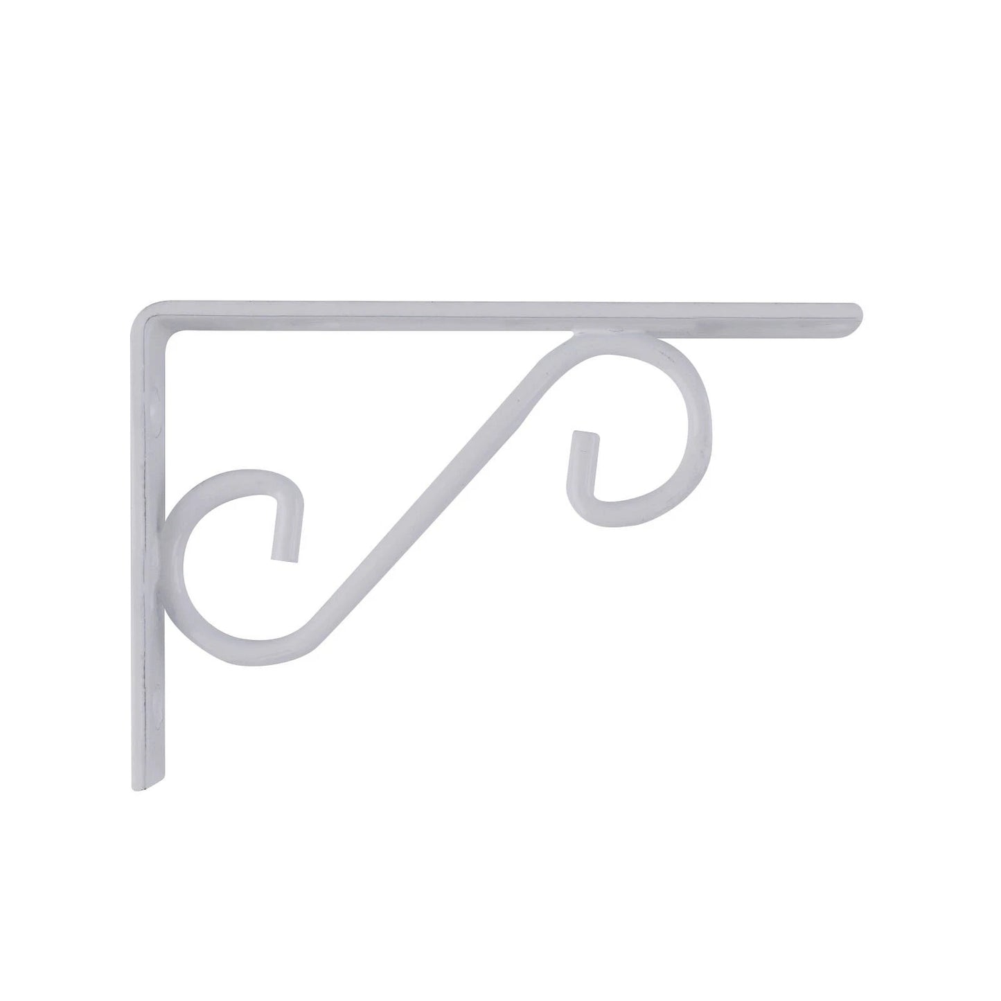 Carinya 150x100mm White Scroll Stayed Bracket, 100kg Load, Powder Coated Steel