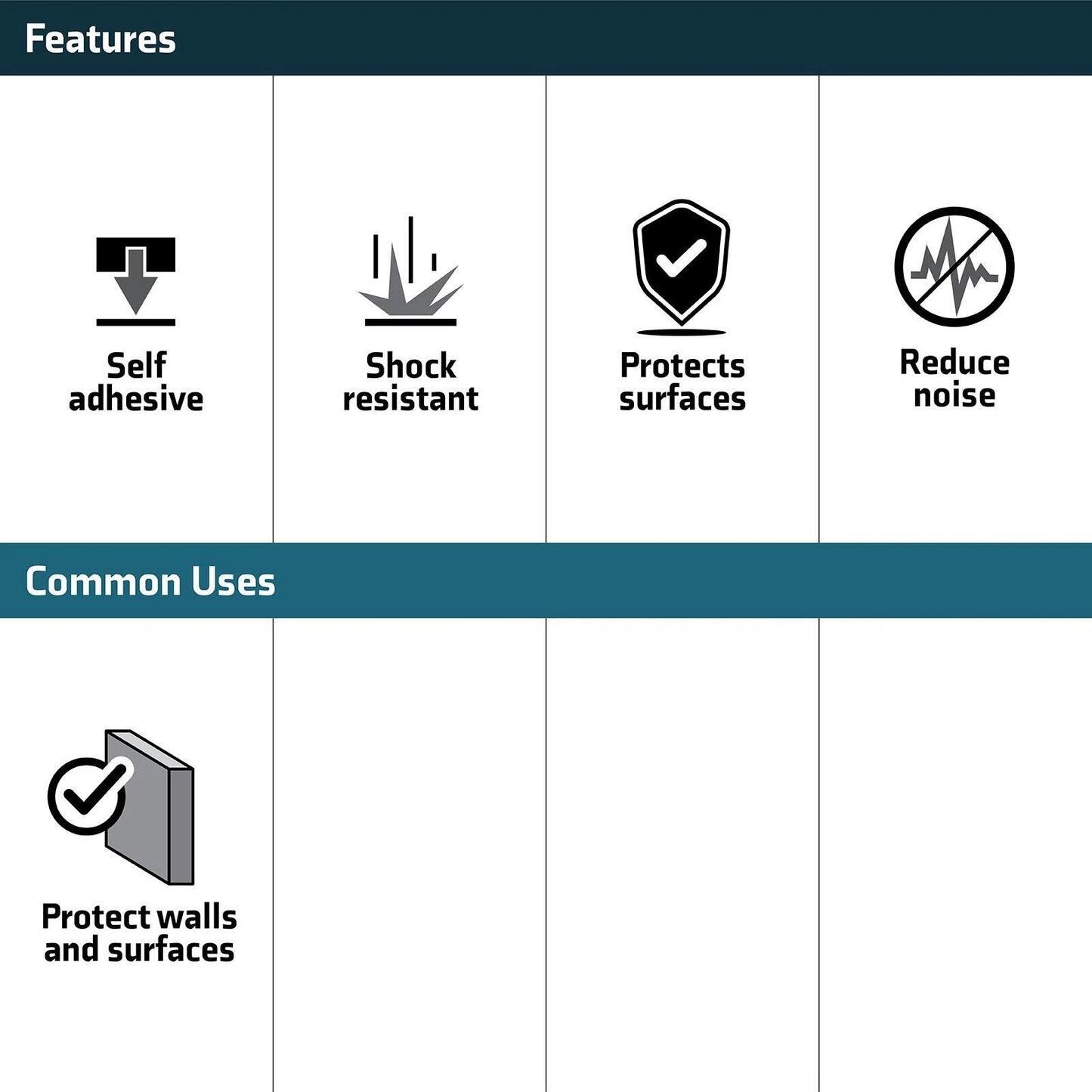 Surface Gard 18mm Black Round Floor Protectors - 6 Pack, Reduces Scratches & Noise