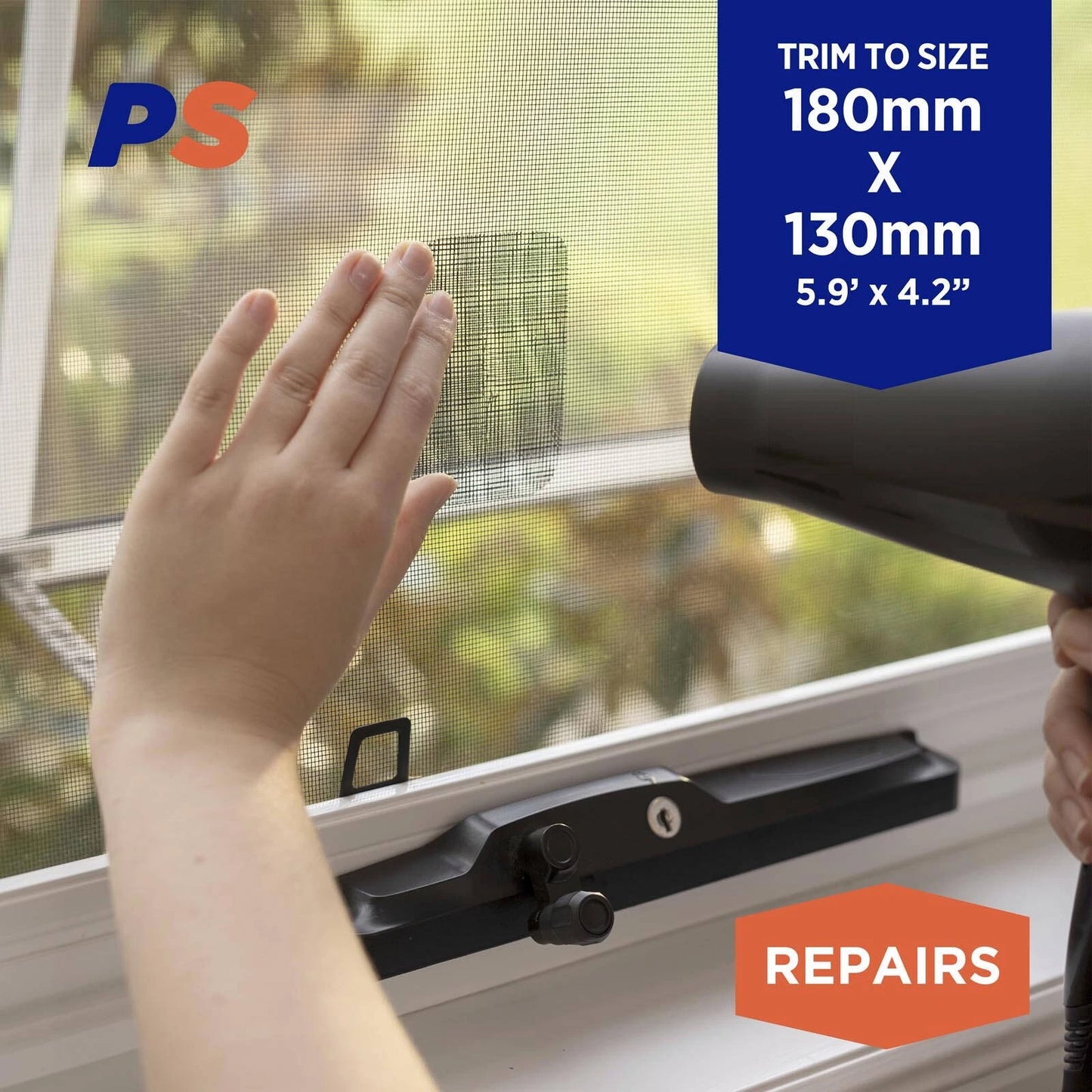 Permastik Flyscreen Heat Seal Repair Patches 180x130mm 3 Pack - No Residue, Easy Install, Max Airflow