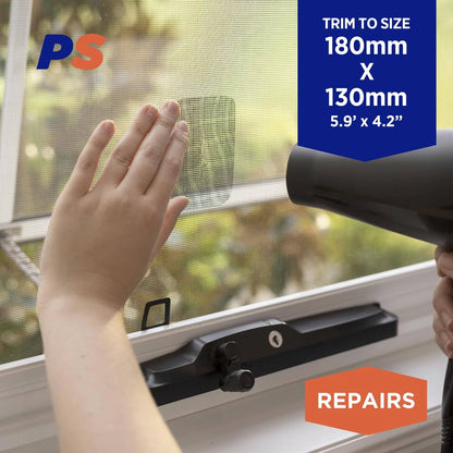 Permastik Flyscreen Heat Seal Repair Patches 180x130mm 3 Pack - No Residue, Easy Install, Max Airflow