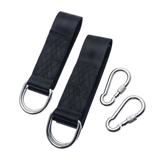 Zenith Hammock Straps with Carabiners, 180kg Load, Zinc Plated, Easy Setup