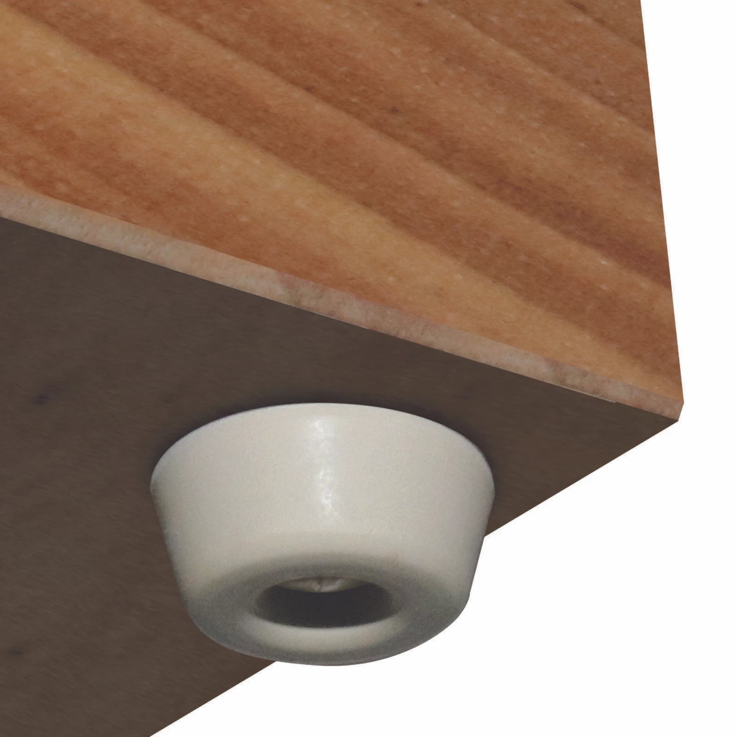 Surface Gard 25mm White Screw-In Protectors - Reduces Scratches & Noise, Pack of 4