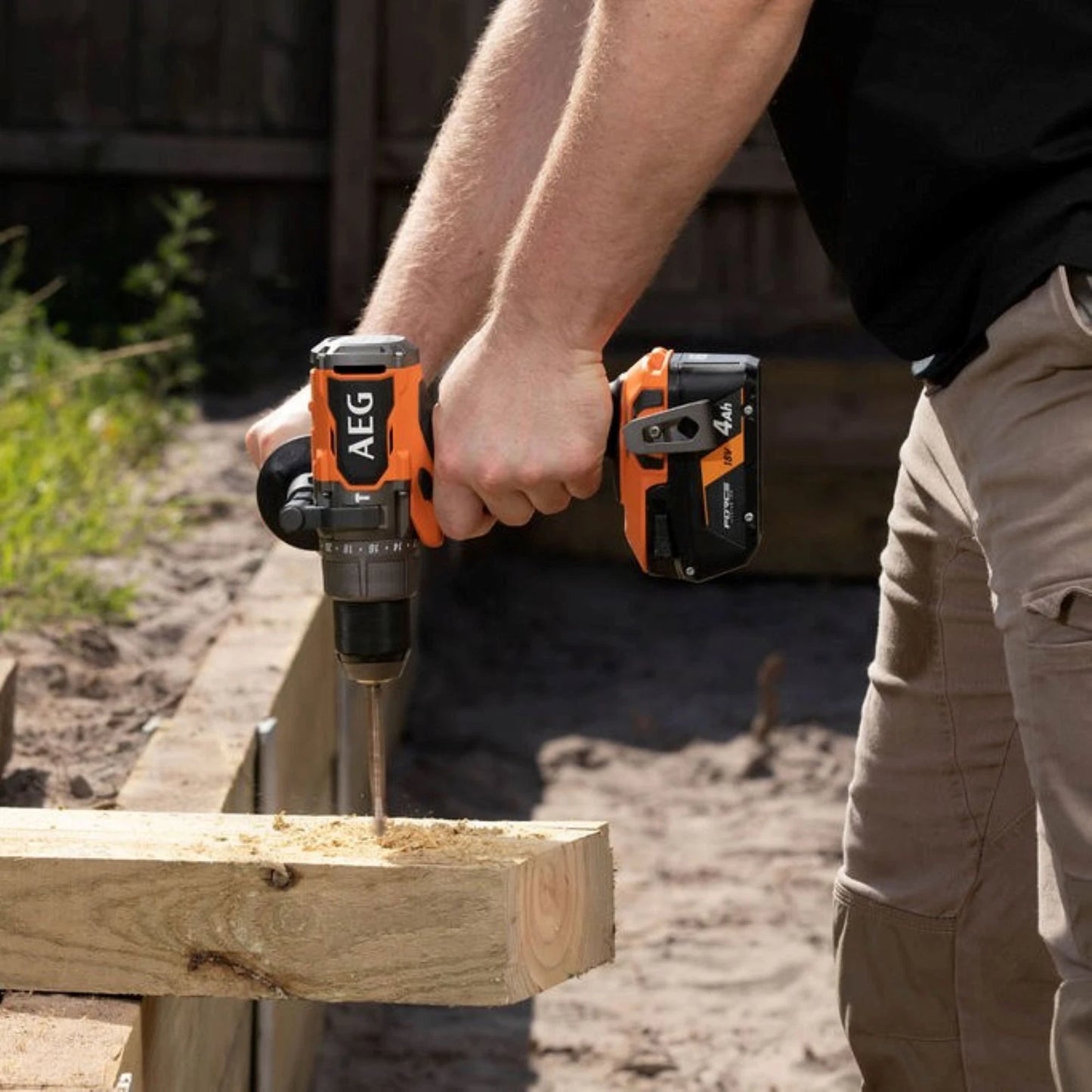 AEG 18V Brushless Hammer Drill Kit, 2-Speed, 5.0Ah Battery, LED Light, All-Metal Chuck