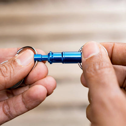 Titanium Aluminium Trigger Release Key Holder with Push Trigger & Steel Rings