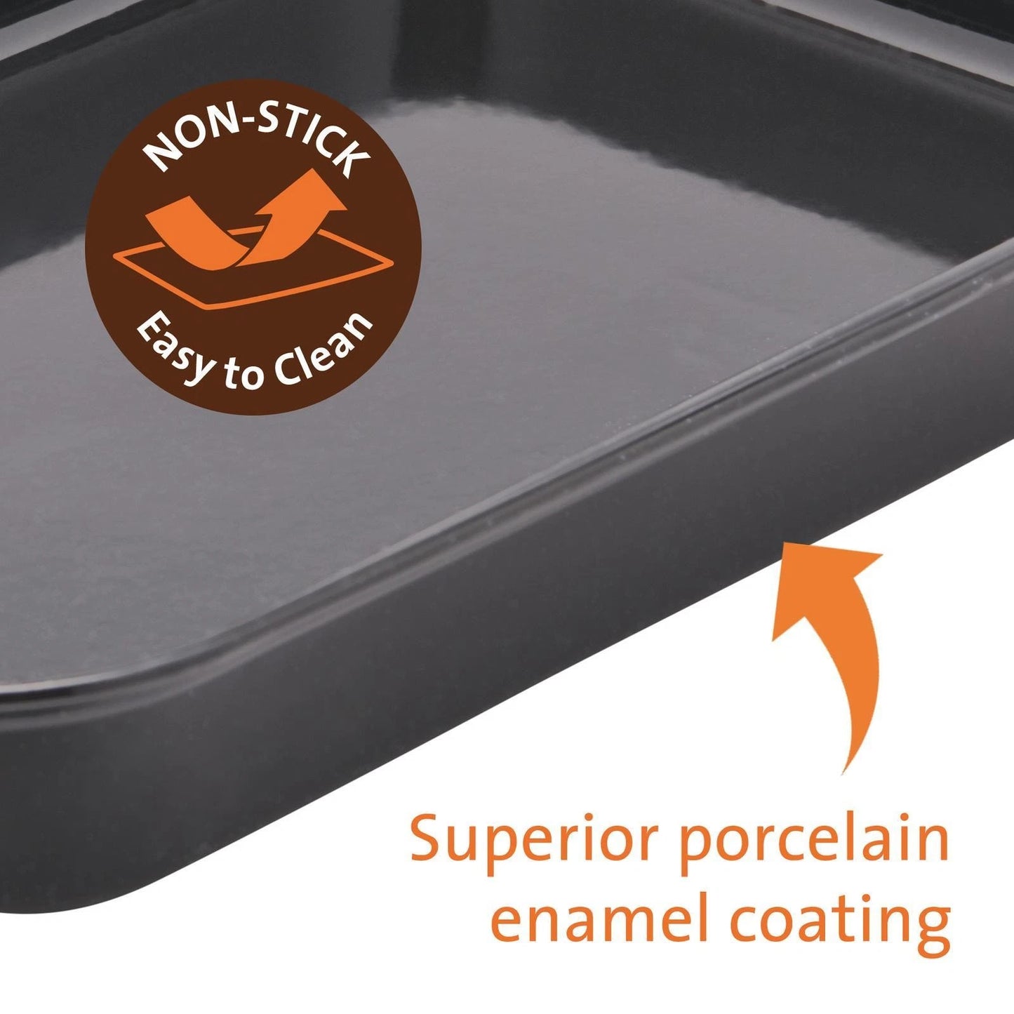 Jumbuck Enamel Roasting Tray, Non-Stick, 37x25.5x5cm, High-Temp Resistant, In-Built Handles