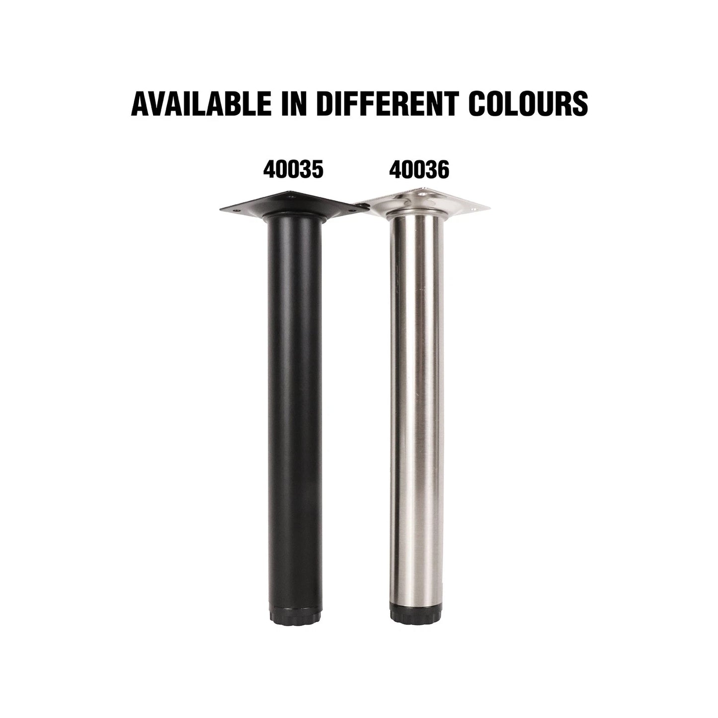 Adoored Black Steel Round Table Leg 30x230mm - Easy Install, Modern Design