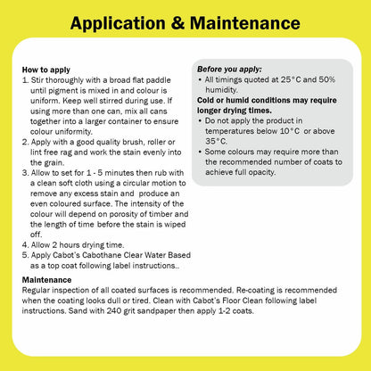 Cabot's Cedar Water Based Interior Stain 1L - Enhances Timber Grain, Low Odour, Easy Application