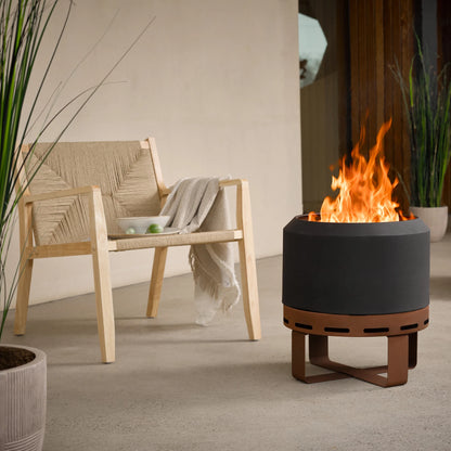 Aurus 450 Low Smoke Fire Pit with Cover, Dual Wall Design, Compact, Outdoor Use