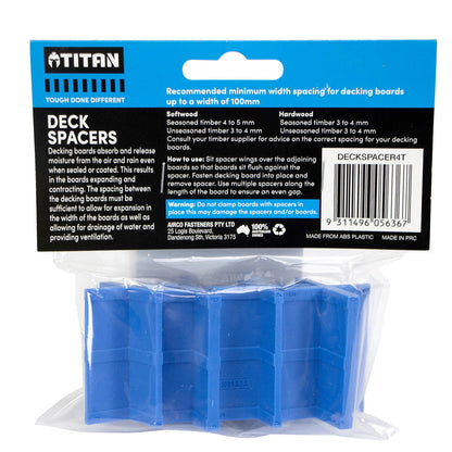 Titan Deck Spacers 4 Pack - Durable Plastic, Multiple Sizes, High Visibility